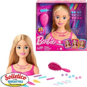 Hairstyle Capelli Arcobaleno - Barbie: Mattel (Testa per Acconciature / 20 Accessori Colorati / HMD88)
