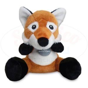 Vista frontale del peluche Aroma Warm - Volpe, con occhi e musetto simpatici e il corpo morbido che invita al relax.