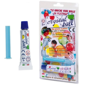 Crystal Ball Blu Giochi Preziosi con cannello per creare bolle di sapone magiche, ideale per bambini creativi.