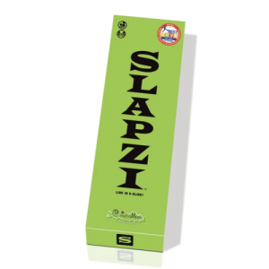 Confezione &ndash; Scatola di Slapzi, il gioco da tavolo rapido e divertente, con un design colorato e accattivante.