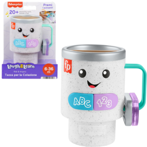 Tazza educativa interattiva Fisher-Price su sfondo bianco
