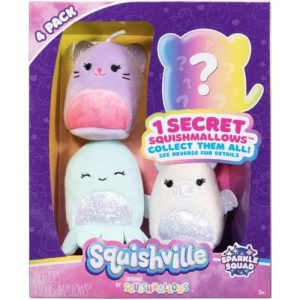 set 4 peluche mini squishmallows glitterati