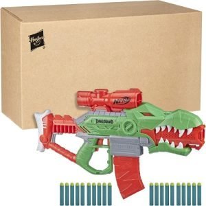 Blaster Nerf DinoSquad Rex-Rampage con design ispirato al T-Rex