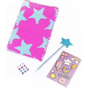 Copertina glitter rosa fluo e turchese
