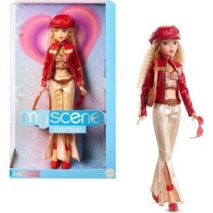Dettaglio accessori Barbie anni 2000 con bisaccia e occhiali