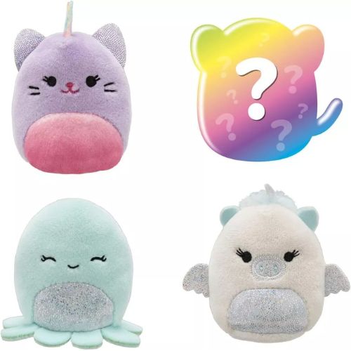 Squishville Sparkle Squad 4-Pack con Sorpresa (Squishmallows) 3 squishville sparkle squad peluche da 5 cm