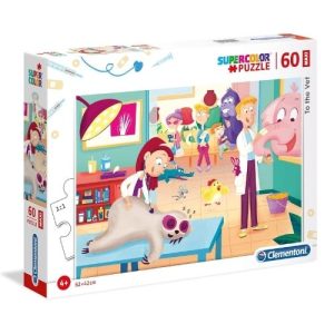 puzzle clementoni la veterinaria 60 maxi pezzi per bambini