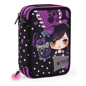 astuccio triplo scuola Go Pop Dark Love per bambine