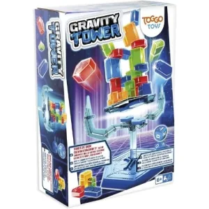 Gioco educativo Gravity Tower con blocchi colorati su base instabile