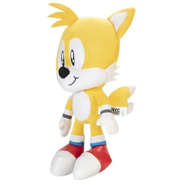 Tails Peluche Jumbo 40 cm – Ufficiale Sonic the Hedgehog 7 Dettaglio del viso del peluche Tails con espressione sorridente
