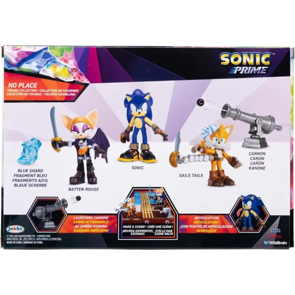 Set Sonic Prime Figure Articolate – Confezione da 3 | 6,3 cm 7 Confezione multipla di personaggi Sonic Prime in scatola originale