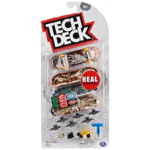 Set Tech Deck Ultra DLX 4 fingerboard con grafiche reali da brand di skateboard