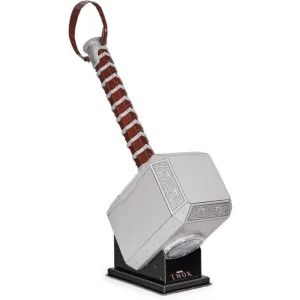 Modellino 3D del martello di Thor Mj&ouml;lnir completo su base da esposizione