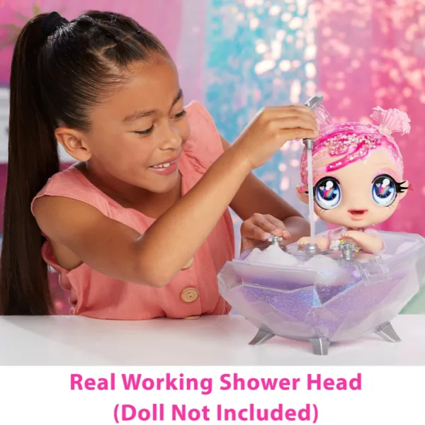Vasca Glitter Babyz Magica con Colore e Bolle Vere 11 Vasca da Bagno Giocattolo con Cambia Colore e Bolle