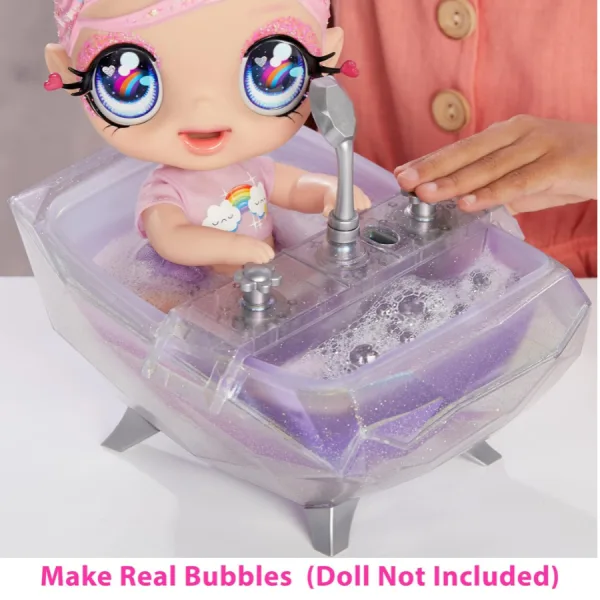 Vasca Glitter Babyz Magica con Colore e Bolle Vere 7 Doccetta, Bolle e Colori: Il Gioco Perfetto è Servito