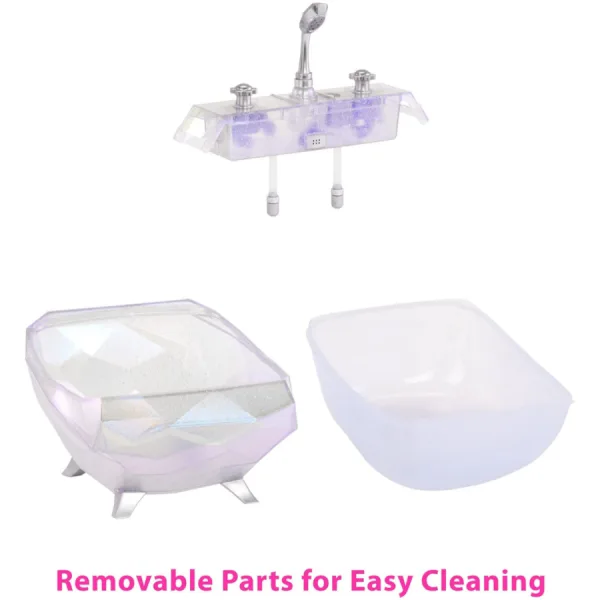 Vasca Glitter Babyz Magica con Colore e Bolle Vere 5 Glitter Babyz Spa: Relax Fatato per Bambole e Unicorni