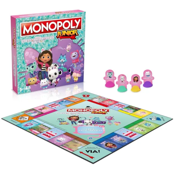 Monopoly Junior Gabby's Doll House - Winning Moves | 27cm x 4cm x 27cm 1 Monopoly Junior Gabby's Dollhouse
