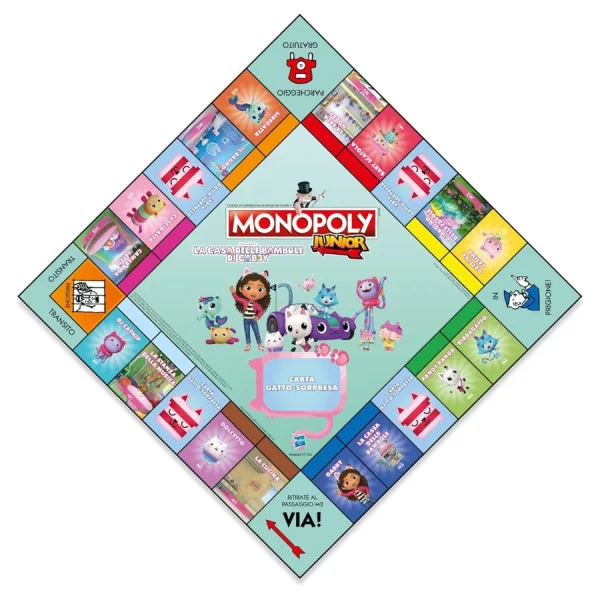 Monopoly Junior Gabby's Doll House - Winning Moves | 27cm x 4cm x 27cm 5 Monopoly Junior Gabby's Dollhouse