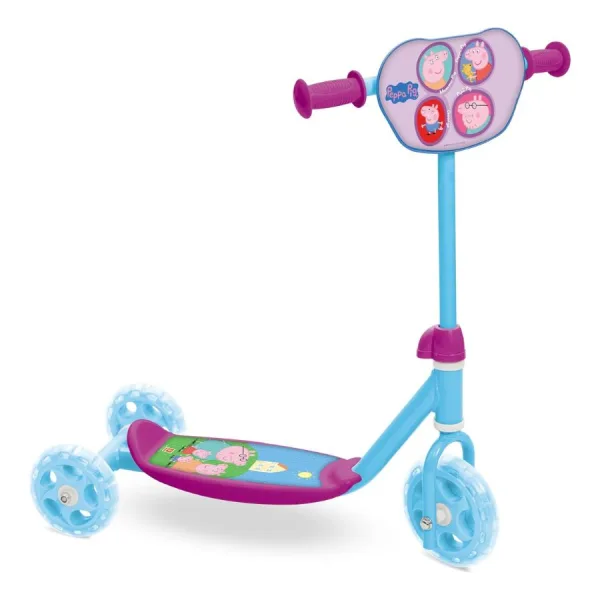 Monopattino 3 Ruote Peppa Pig – Doppia ruota posteriore - Mondo | 57cm x 26cm x 60cm 3 Monopattino 3 Ruote Peppa Pig – Doppia ruota posteriore