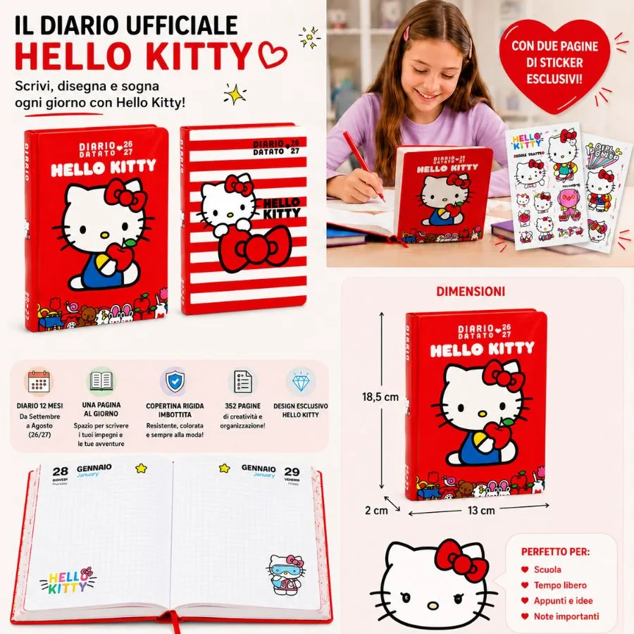 diario scuola hello kitty sanrio