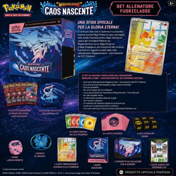 Set Pokemon Caos Nascente - Allenatore Fuoriclasse - Pokémon TCG | 18,5cm x 8,5cm x 16,5cm 3 Set Pokemon Caos Nascente - Allenatore Fuoriclasse - Pokémon TCG (1)