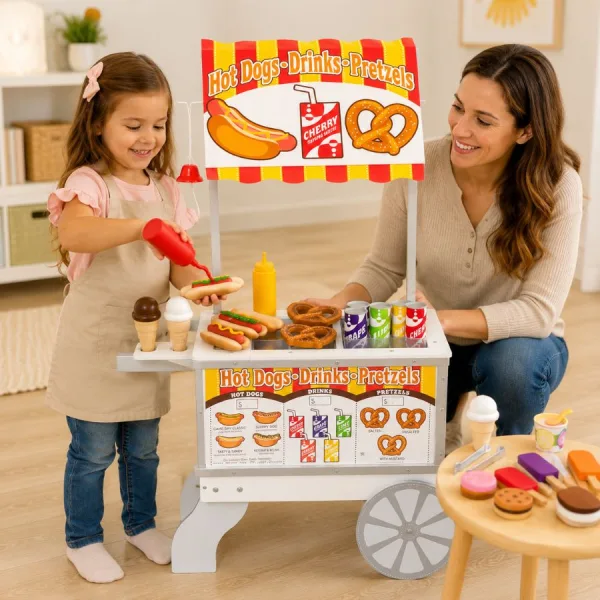 Carretto Gelati Snacks e Dolci in Legno - Set Gioco 2 in 1 in legno - Melissa & Doug | 68cm x 35cm x 125cm 5 Carretto Gelati Snacks e Dolci in Legno - Set Gioco 2 in 1 in legno - Melissa & Doug