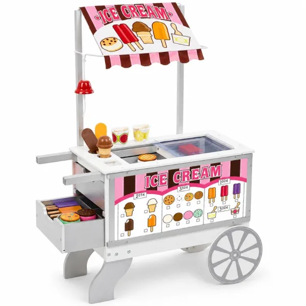 Carretto Gelati Snacks e Dolci in Legno - Set Gioco 2 in 1 in legno - Melissa & Doug | 68cm x 35cm x 125cm 1 Carretto Gelati Snacks e Dolci in Legno - Set Gioco 2 in 1 in legno - Melissa & Doug