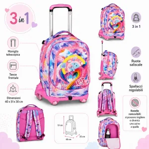SJ Trolley 8WD Joyful Pins Girl - Scomponibile 3 in 1 | 40cm x 51cm x 30cm - immagine 2