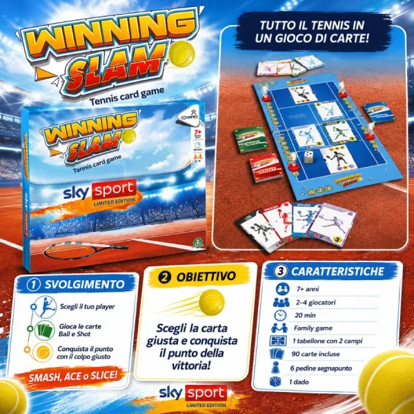 Winning Slam – Gioco da Tavolo Tennis - Giochi Preziosi | 28,5cm x 6cm x 25,5cm 5 Winning Slam – Gioco da Tavolo Tennis - Giochi Preziosi
